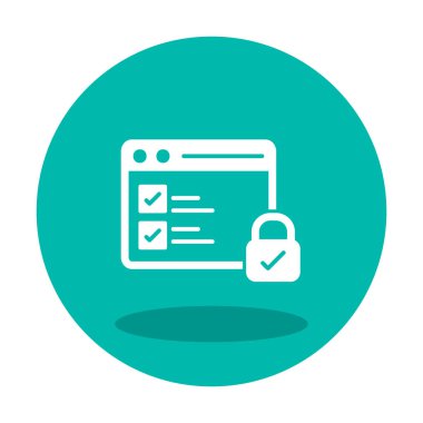 Basit güvenli veri simgesi, vektör illüstrasyonu