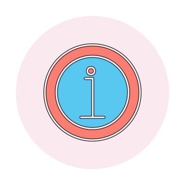 bilgi simgesi. bu daire beyaz bir arkaplanda izole edilmiş 