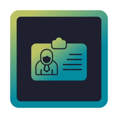 Ofis Giriş Kartı simgesinin vektör illüstrasyonu 