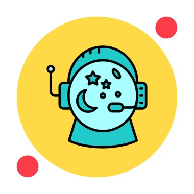 Beyaz arkaplanda Astronot Miğferi vektör çizimi