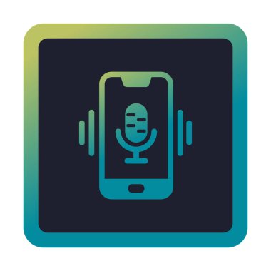 Beyaz arkaplan üzerinde Mobil Ses Yardımcı Vektör çizimi