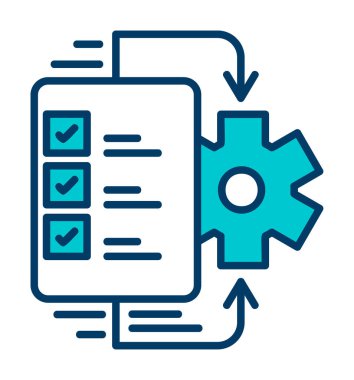 Çalışma akışı simgesi tasarımı, vektör illüstrasyonu                            