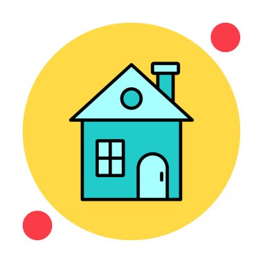 Eve. Web simgesi basit illüstrasyon