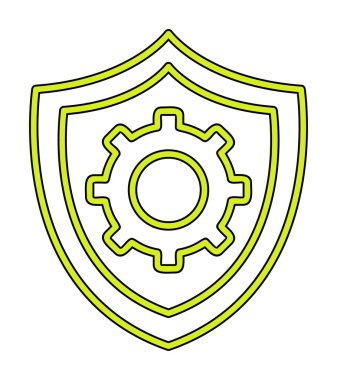 Güvenlik kalkanı simgesi koruma konsepti, vektör illüstrasyonu