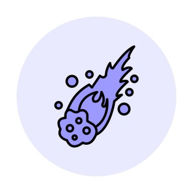 Alev Meteor düz ikon vektör çizimi