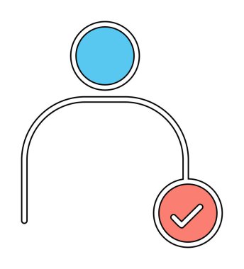 kullanıcı simgesi işaret vektörü çizimi 