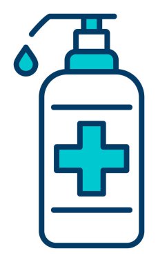 Bir dezenfektan şişesinin basit bir çizimi