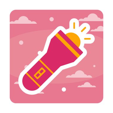 Seyahat fenerinin düz simgesi. Renkli vektör çizimi