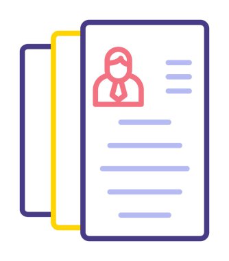 CV belgesi. Web simgesi basit illüstrasyon