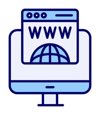 Alan Adı Kayıt Web simgesi vektör illüstrasyonu