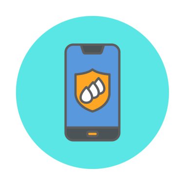 Su geçirmez telefon simgesi, vektör illüstrasyonu