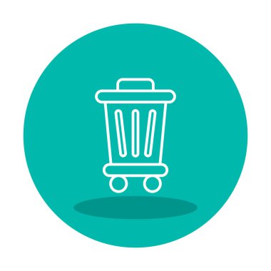 Çöp kutusu web simgesi, vektör illüstrasyonu