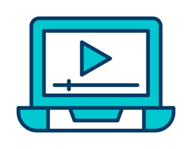 Video Ad simgesi vektör illüstrasyonu