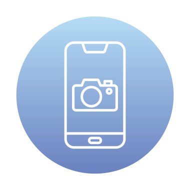 Akıllı telefon kamera simgesi, vektör illüstrasyonu 