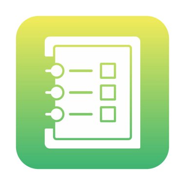 Basit not defteri arayüzü simgesi, vektör illüstrasyonu