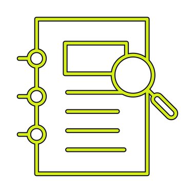 ofis kağıdı ve büyüteç