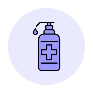 Bir dezenfektan şişesinin basit bir çizimi