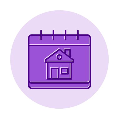 Ev Takvimi düz simgesi, vektör illüstrasyonu 