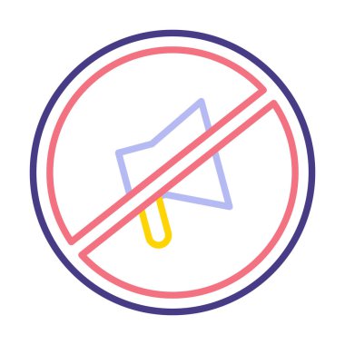 Sessizleştirilmiş simge vektör çizimi