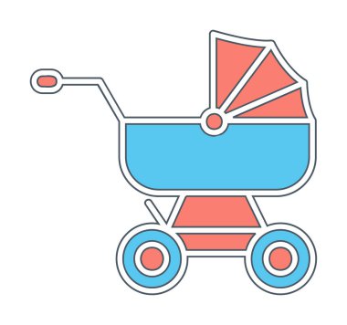 bebek arabası kutsal kişilerin resmi, vektör çizim 