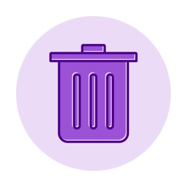 Çöp kutusu simgesi, çöp kutusu simgesi, renkli vektör illüstrasyonu