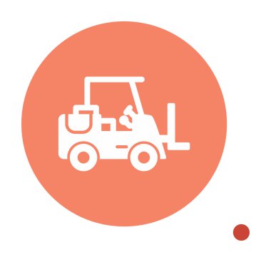 Forklift ikon vektörü. İnce çizgi işareti. izole edilmiş sınır sembolü çizimi