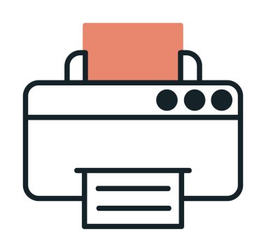 yazıcı simgesi web basit illüstrasyon