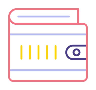 cüzdan vektör simgesi basit illüstrasyon