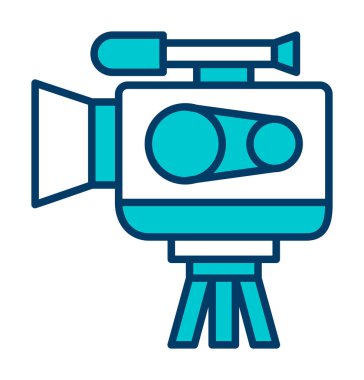 Video kamera. Web simgesi basit illüstrasyon 