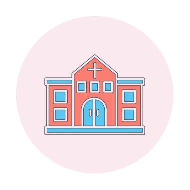 Kilise simgesi, vektör illüstrasyonu 