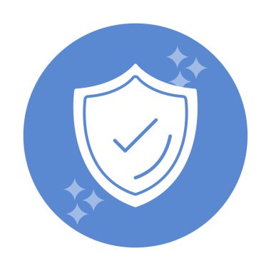 Güvenlik kalkanı simgesi koruma konsepti, vektör illüstrasyonu