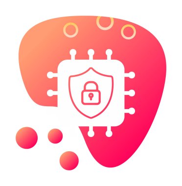 Basit Cpu simgesi, vektör illüstrasyonu