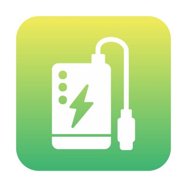Power Bank web simgesi beyaz arkaplanda izole edildi