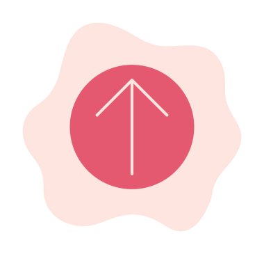 Yukarı ok simgesi, vektör illüstrasyonu, arayüz için düz tasarım 