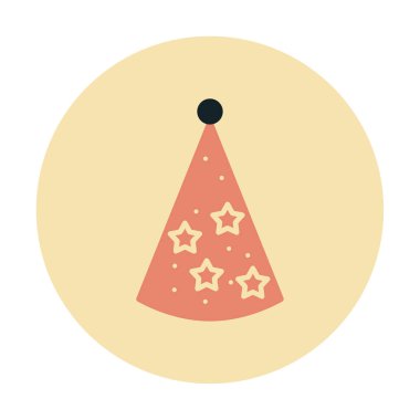 Basit Parti Şapkası simgesi, vektör illüstrasyonu