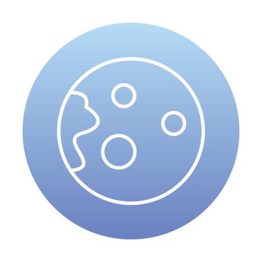 Gezegen ile Uzay Gradyan Çizgisi Çemberi simgesi, vektör illüstrasyonu