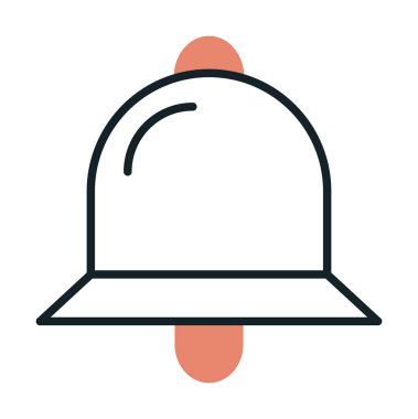 Basit Bildirim Zili simgesi, vektör illüstrasyonu