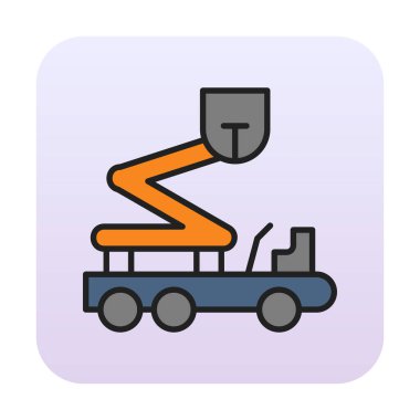 Boom Lift ağ simgesi, vektör illüstrasyonu 