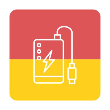 Power Bank web simgesi beyaz arkaplanda izole edildi