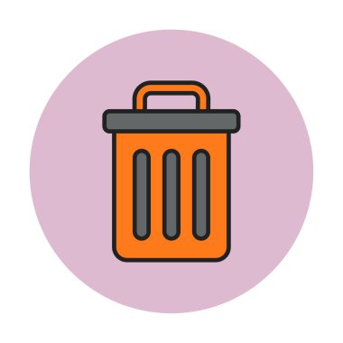 Çöp kutusu web simgesi, vektör illüstrasyonu