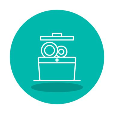 Bulaşık makinesi düz simgesi. Vektör çizim