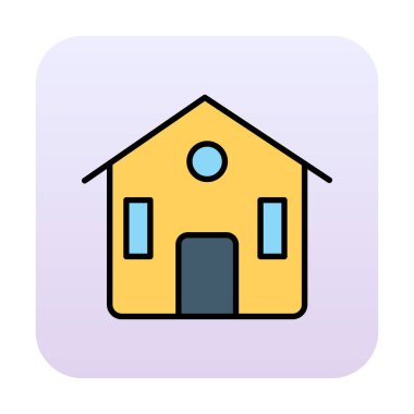 Eve. Web simgesi basit illüstrasyon