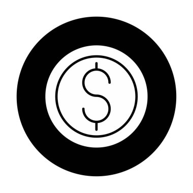 dollar coin icon, vector illustration