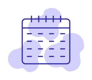 Takvim düzlüğü simgesi, vektör illüstrasyonu 