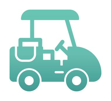 Golf Caddy simgesi, vektör illüstrasyonu