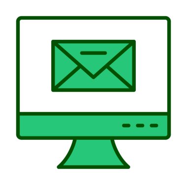 Basit e- posta simgesi, vektör illüstrasyonu