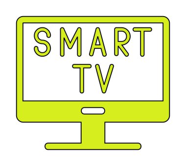 Basit Akıllı TV simgesi, vektör illüstrasyonu