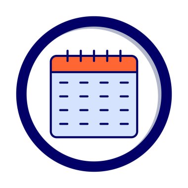 Takvim düzlüğü simgesi, vektör illüstrasyonu 