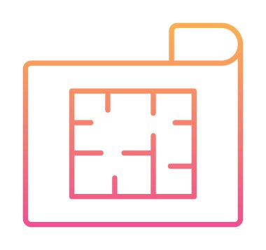 Ev Planı web simgesi, vektör illüstrasyonu