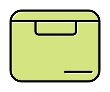 Teslimat kutusu simgesi, vektör illüstrasyonu basit tasarım